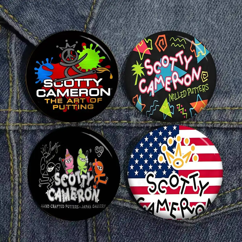 Golf S-ScoTTY C-CameRONS Soft Button Pin Round Metal Badge Lapel Pin Parts Gift Friends Kid Jewelry