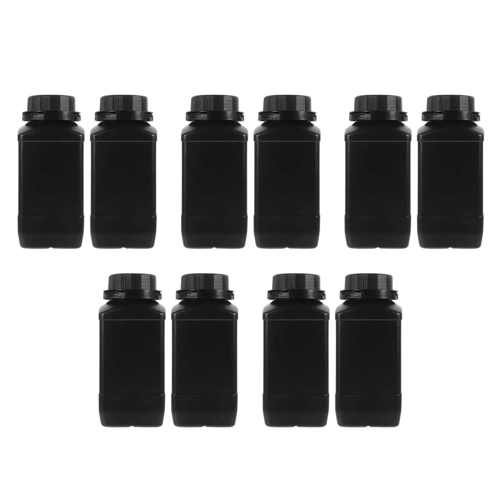 

5pcs 5 PCS Lab Bottles Wide Mouth Extract Reagent Liquid Reusable Black with Storage