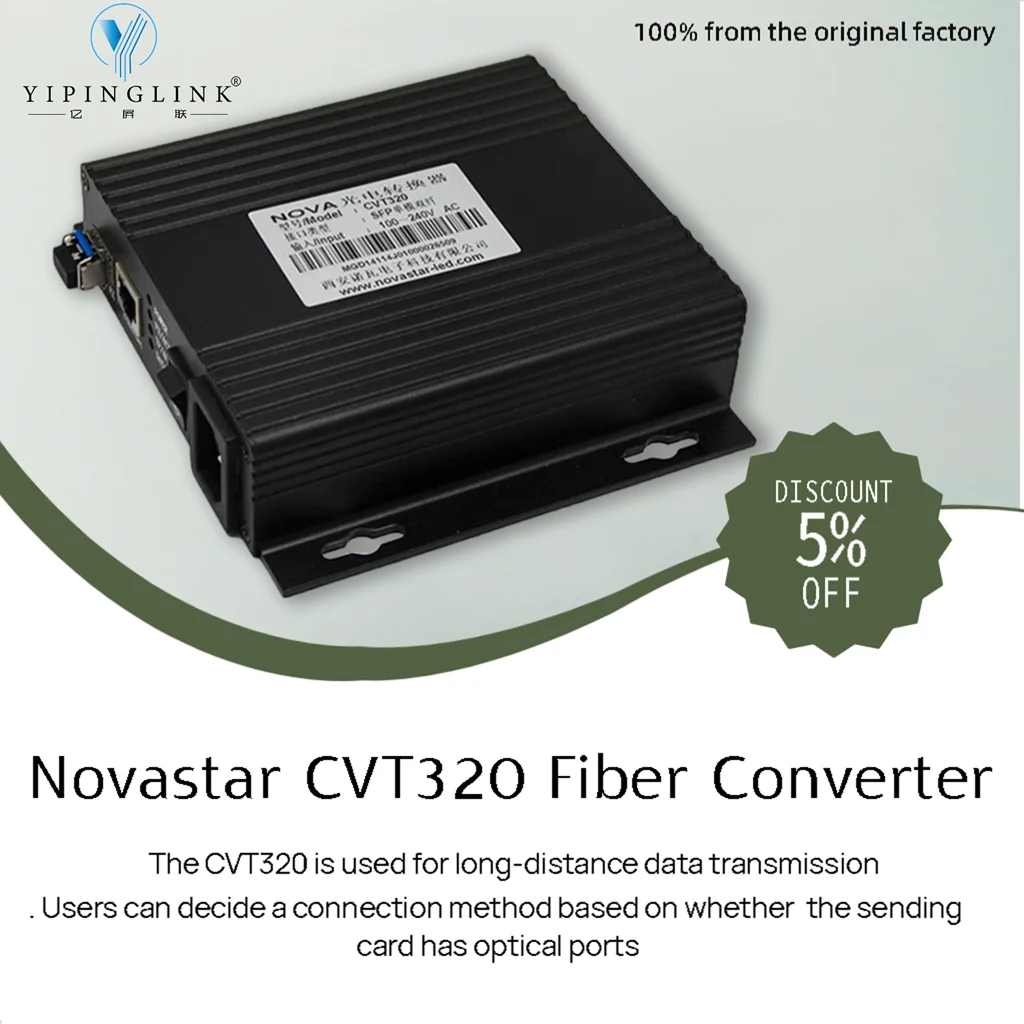 Convertitore multimediale in fibra ottica con display a LED Novastar CVT320 per trasmissione di segnale a lunga distanza