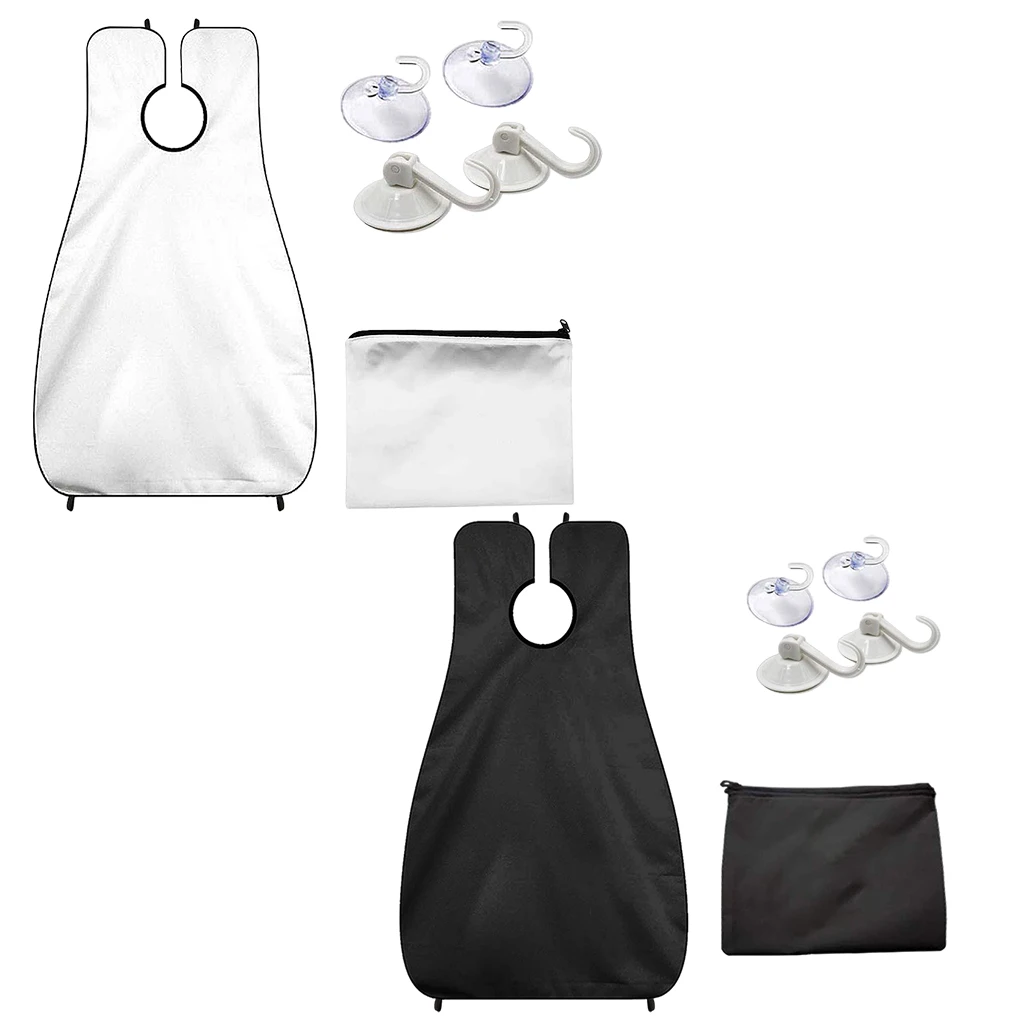 

No static Anti-scratch Waterproof Non-Stick Hair Cutting Beard Shaving Apron Cape Hair Catcher w/ 4pcs Suction Cups for Men