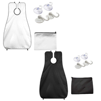 No static Anti-scratch Waterproof Non-Stick Hair Cutting Beard Shaving Apron Cape Hair Catcher w/ 4pcs Suction Cups for Men