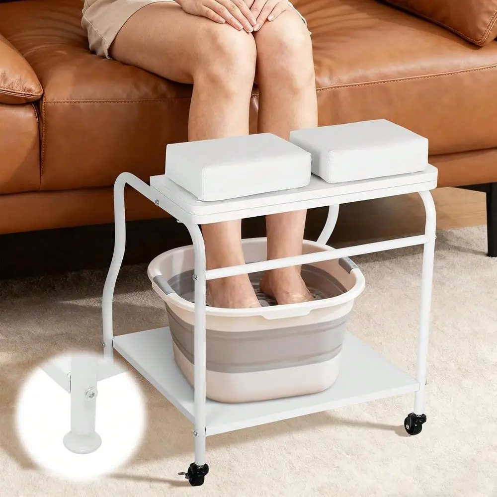 

Pedicure Foot Restrolling Stool Pedicure Cart With Foot Rest, Portable Salon Nail Rolling Cart, Pedicure Foot Rest For Manicure