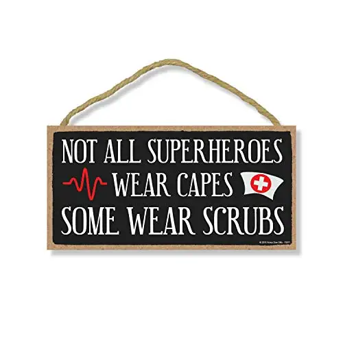 

Honey Dew Gifts Nurse Sign, Not All Superheroes Wear Capes Hanging Sign, Wall Art, Decorative Wood Sign Home Decor