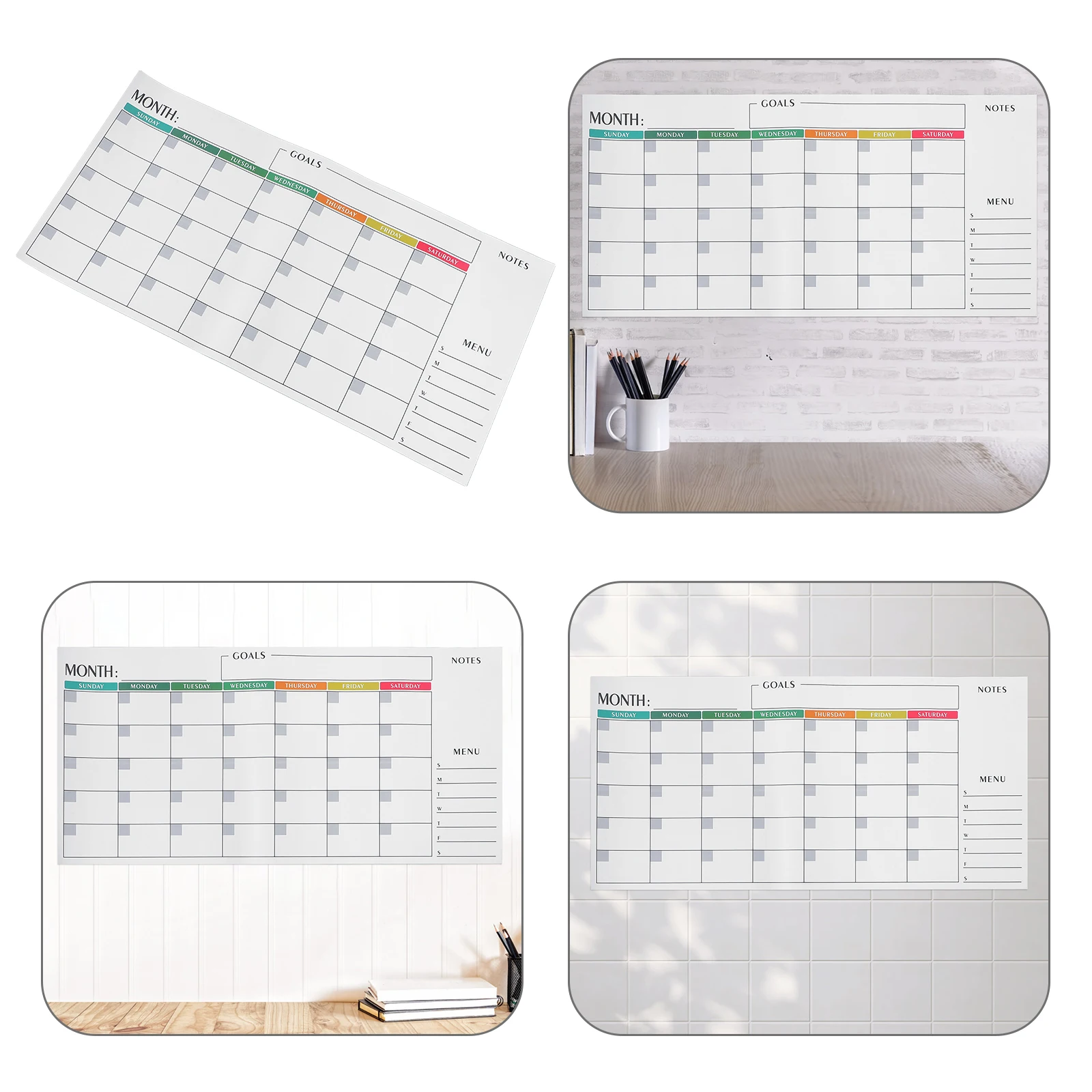 

Dry Erase Wall Calendar Reusable Paper Planner Weekly Monthly Calendar Erasable Organizer Simple Scheduling Tool Home Office Use