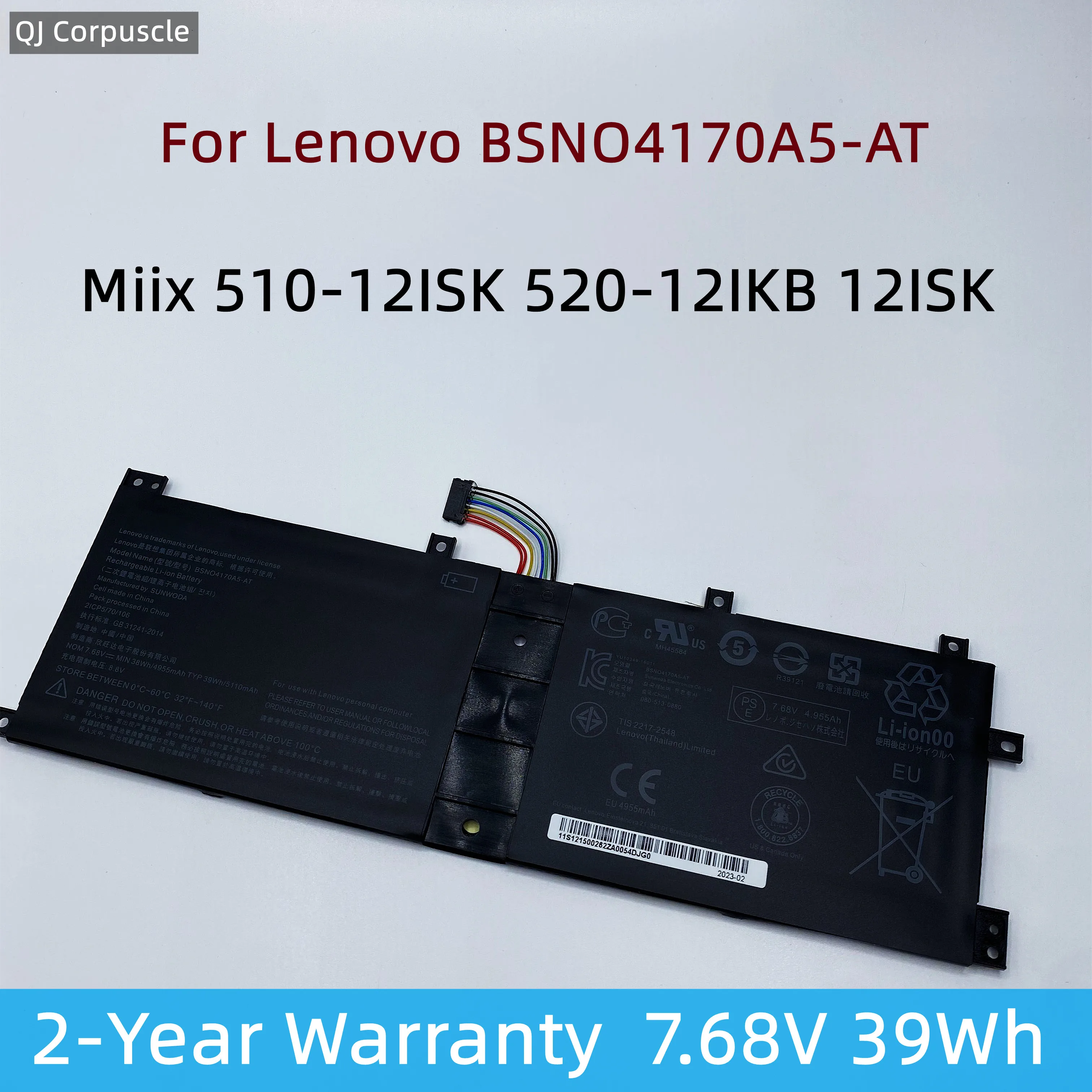 

Original BSNO4170A5-AT Laptop Battery For Lenovo Miix 510-12ISK 520-12IKB 12ISK BSNO4170A5-LH 525-12IKB LH5B10L67278 5B10L68713