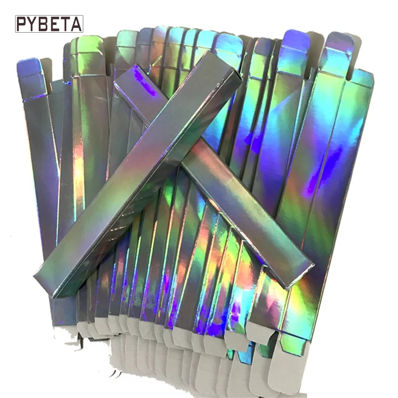 100pcs Silver Eyeliner Lipstick Pen Packaging Paper Box L*W*H 1.5*1.5*14cm for Cosmetic Packaging