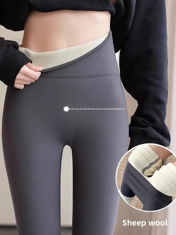 Matte Fleece Yoga Pants Women's Base Layer Shark Pants High Waist Long Trousers Casual Scene Assorted Colors And Sizes