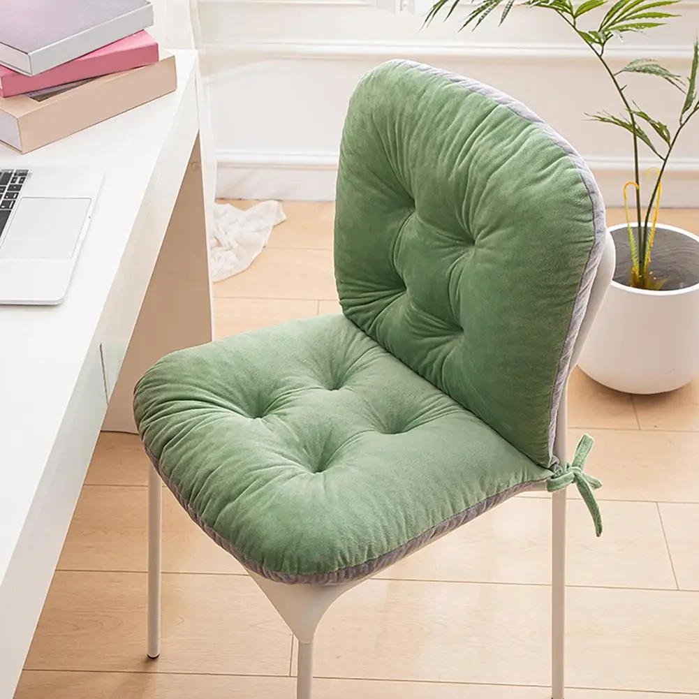 Washable Chair Cushion Winter Desk Chair Cushion with Fixing Strap Anti-slip Thickened Seat Pad Soft Elastic Office Chair