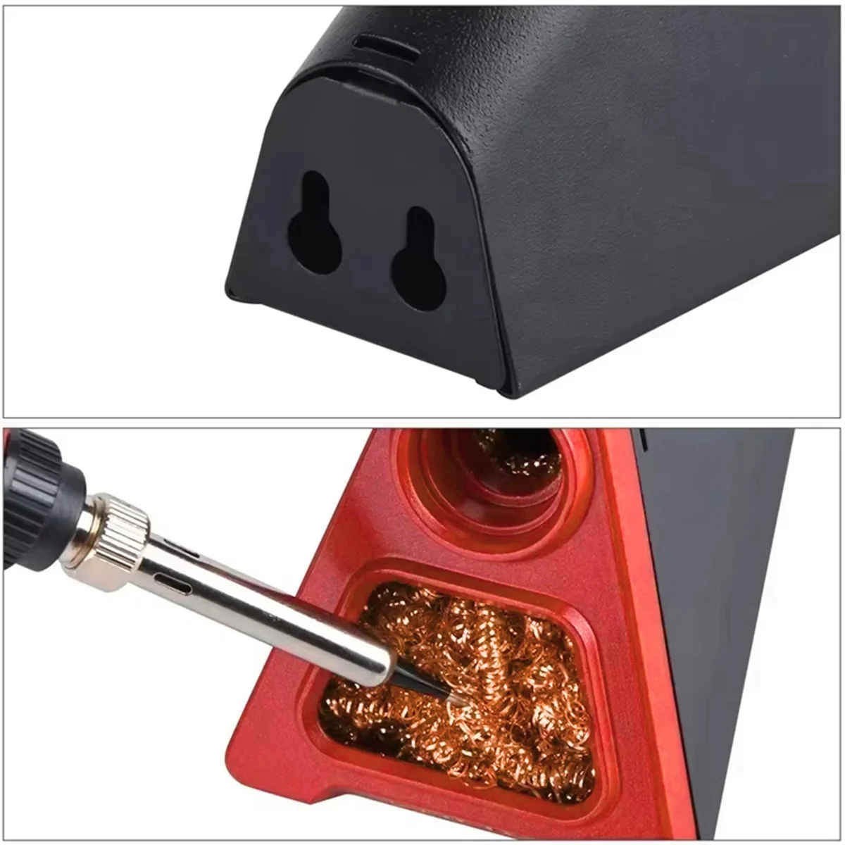 N18R Electric Soldering Iron Stand Holder with Welding Cleaning Copper Ball High Temperature Quality Safety Red