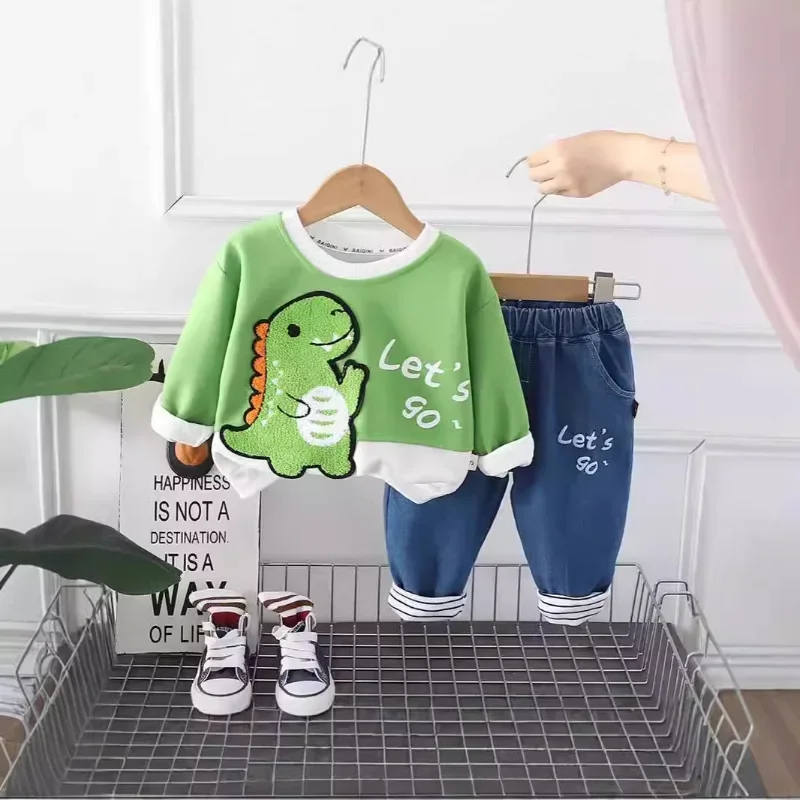 New Autumn Baby Girls Clothes Set Children Boys Cartoon T-Shirt Pants 2Pcs/Sets Toddler Clothing Infant Costume Kids Tracksuits image 2
