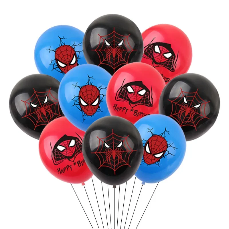 10pcs 12inch Cartoon Marvel Superhero Party Supplies SpiderMan Birthday Decorations Latex Balloons Kids Birthday Party Balloons