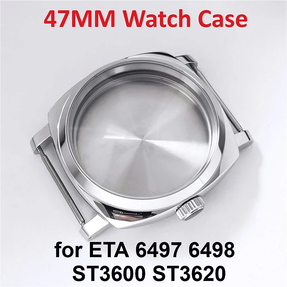 

For ETA 6497 47MM Watch Case for 6498 ST3600 ST3620 Movement 316L Stainless Steel Polished Case Shell Watch Repair Parts