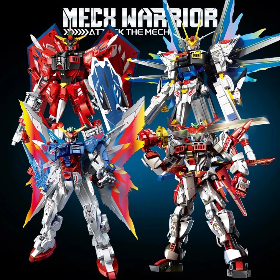 

MOC Technical Mecha Model Building Blocks Bricks Anime Mechanical Armor Robot with Weapon Assembly Figures Toy for Children Gift