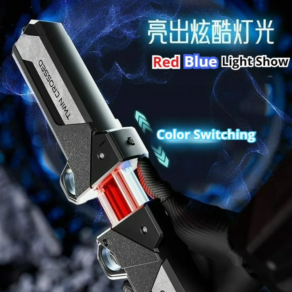 Nuova spada laser RGB spada laser a doppio taglio spada laser telescopica a lama rosso blu commutazione luce bagliore spada giocattolo regali per ragazzi fantastici