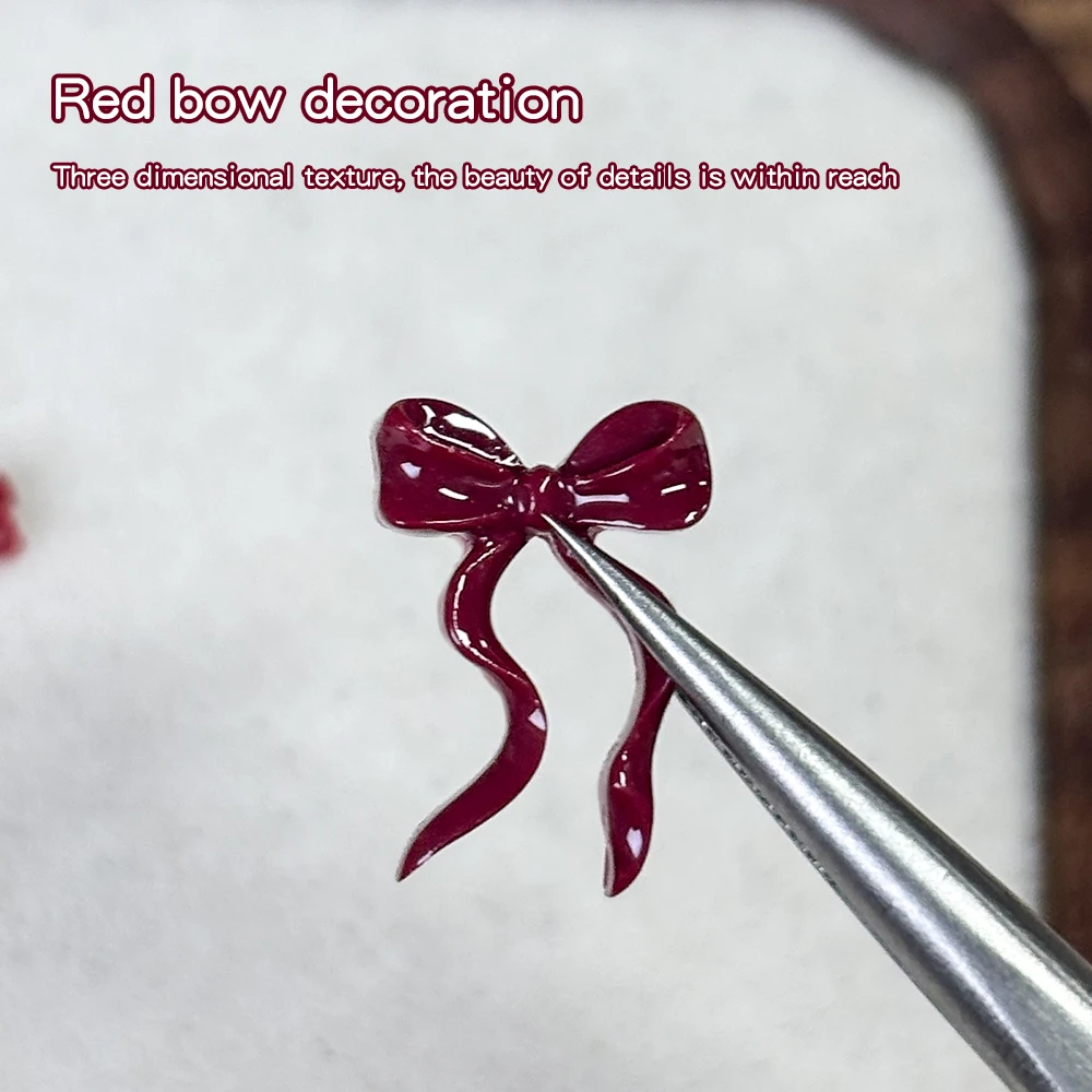 KANIU 50 Stück minimalistische Nagelkunst-Charms, mattierte Schleifenbänder für DIY-Nägel, Zubehör für Maniküre, Nagelteile
