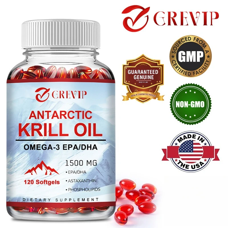 

Antarctic Krill Oil Supplement - With Astaxanthin for Joint, Brain, Immune and Cardiac Support Dietary Supplements