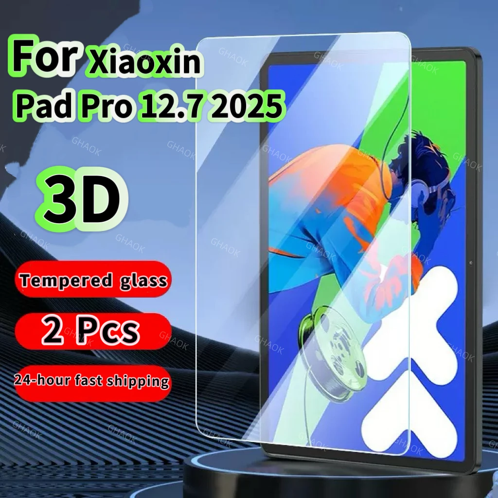 2 Pieces HD Scratch Proof Screen Protector Tempered Glass For Lenovo Xiaoxin Pad Pro 12.7 2025 Tablet Oil-Coating Hard Film