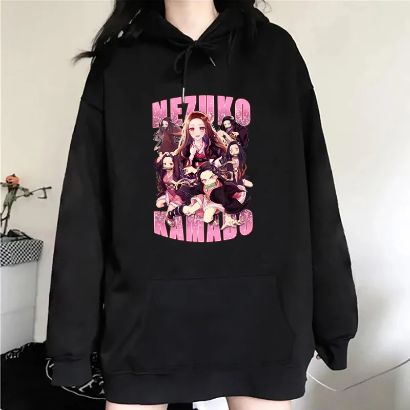 New Anime Kamado Nezuko Print Hoodie Sweathshirts Men Women Hooded Pullover Unisex Long Sleeve Hoodie Tops Couple Hoodies