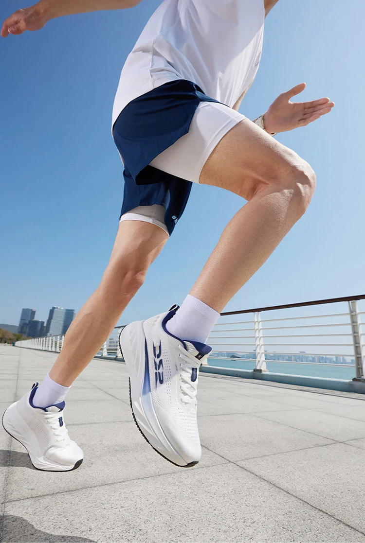 QIAODAN DS2 2nd Gen Men's Wide Toe Box Running Shoes Breathable Mesh Lightweight Shock Absorbing Sports Sneakers QXB023263220R