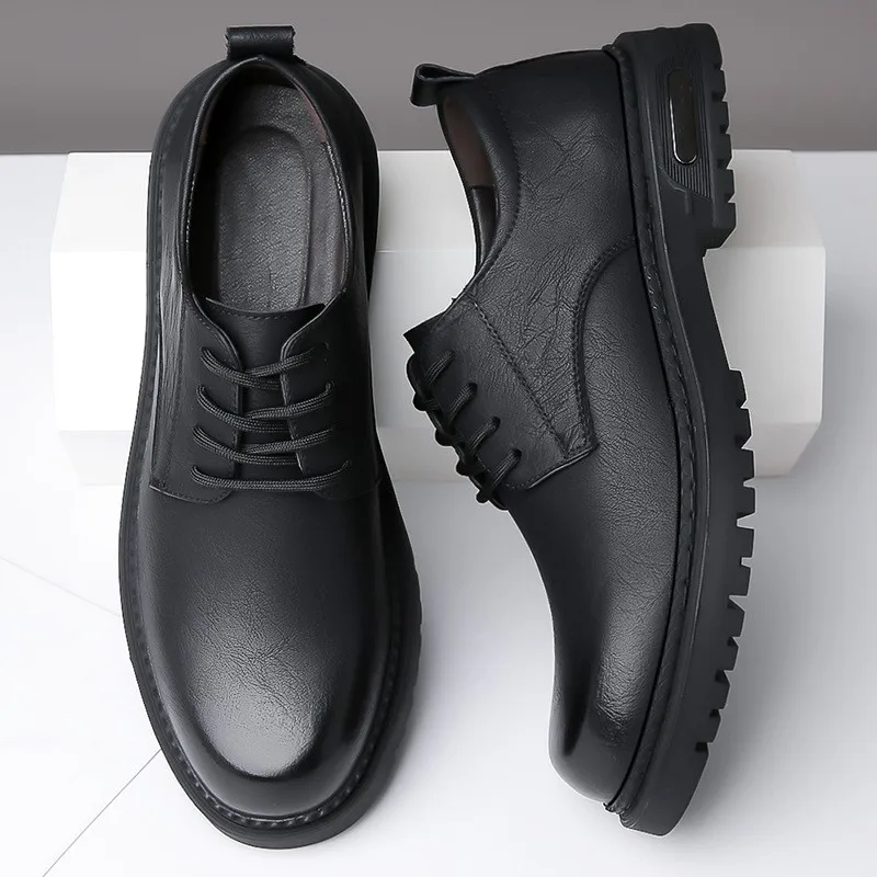 New Leather Men\'s Casual Shoes Handmade Lace Up Men Work Shoes Zapatos Para Hombres Homens Sapatos Social Masculino Scarpe Uomo