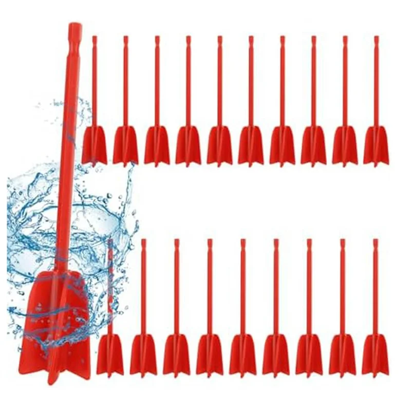 20 PCS Paint Mixer Drill Attachment, Paint Stirrer For Drill, Red Helix Paint Mixer Resin Mixer Epoxy Paddles For Mixing Resin-T