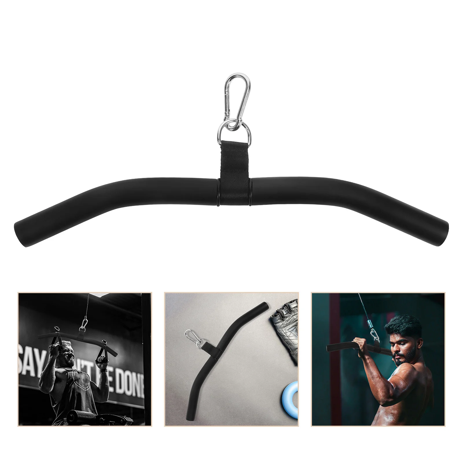 

D Ring Short Pull For Muscle Strengthening Back Pain Relief Home Gym Tricep Press Down Bar Cable Machine Attachment Pull Down