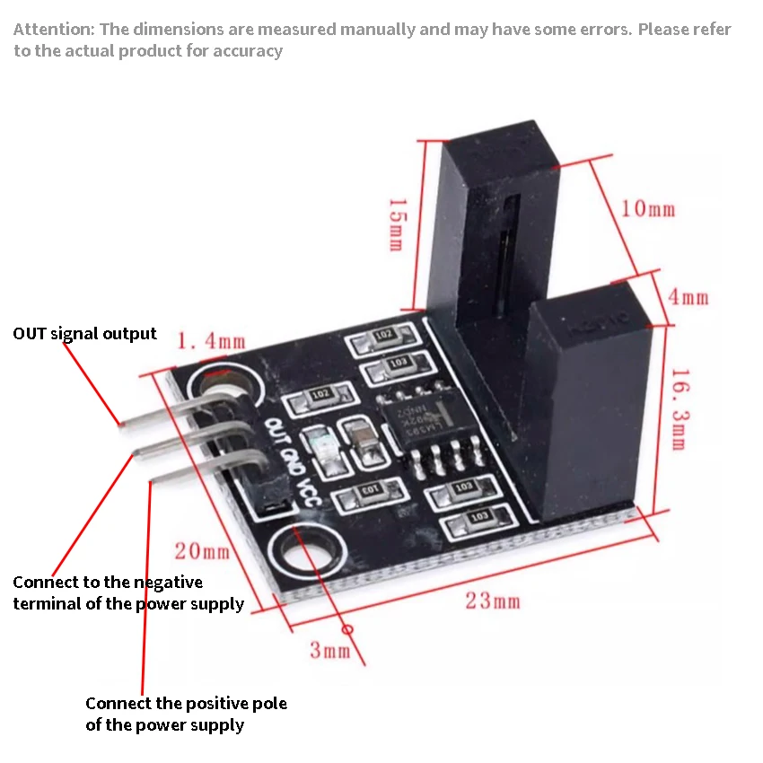

3pcs 3.3V-5V Photoelectric Beam Speed Sensor Module Slot-Type Optocoupler Tacho-Generator CounterFor Arduino/51/AVR/PIC