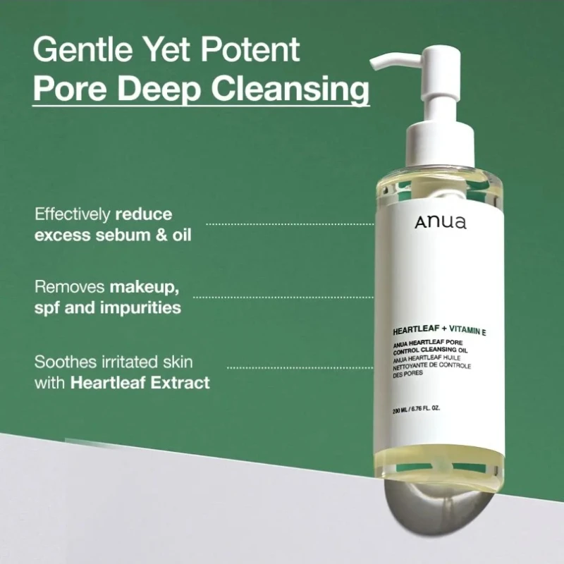 ANUA Heartleaf Pore Control Reinigingsolie Reinigingsmelk Make-up verwijderen Mee-eter verwijderen Vloeistof Zacht en niet irriterend 200 ml