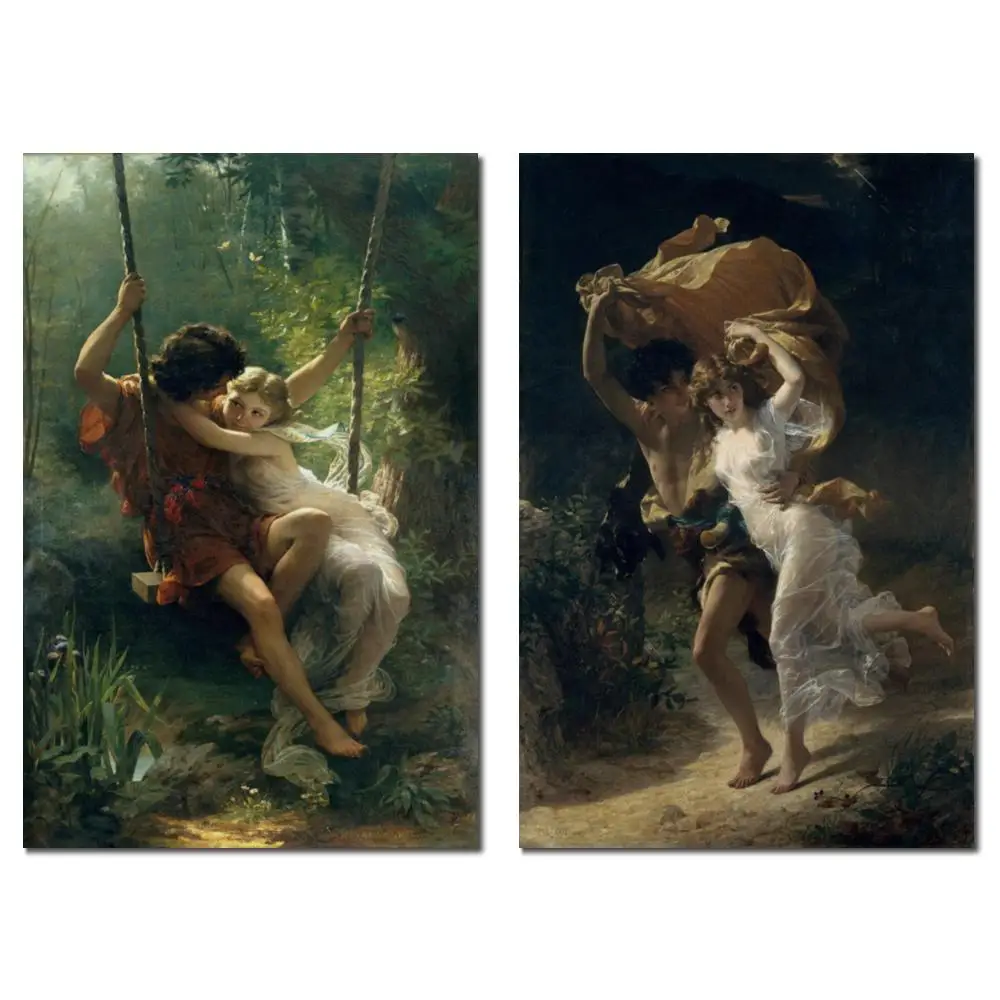 

Portrait Canvas Art Handmade Pierre-Auguste Cot Painting Spring Time Classical Artwork Living Room Home Office Decor Romantic