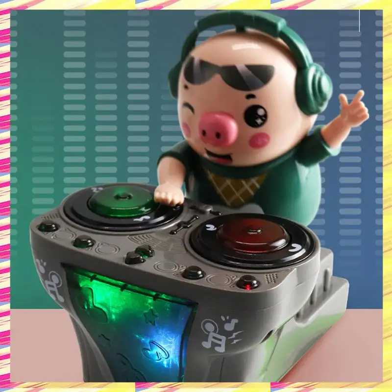 ABJJ DJ Rock Pig Children Toys Light Music Fun Electronic Party Doll Pig Waddles Dances Musical Toys