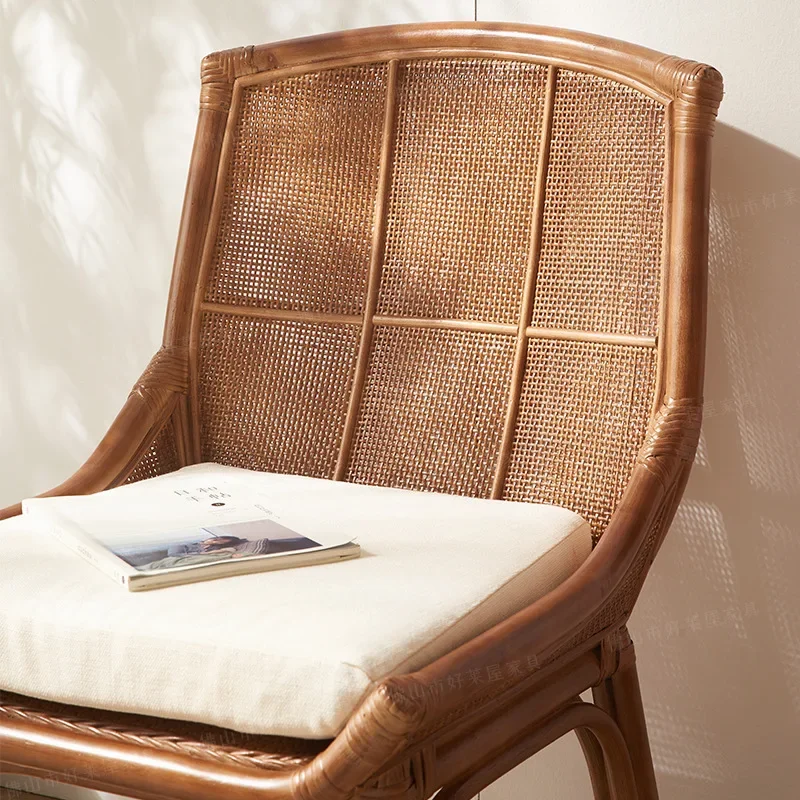 Cadeira de vime real estilo japonês, ágata natural, rattan indonésio, retrô, casual, cadeira única, restaurante, jantar, homest
