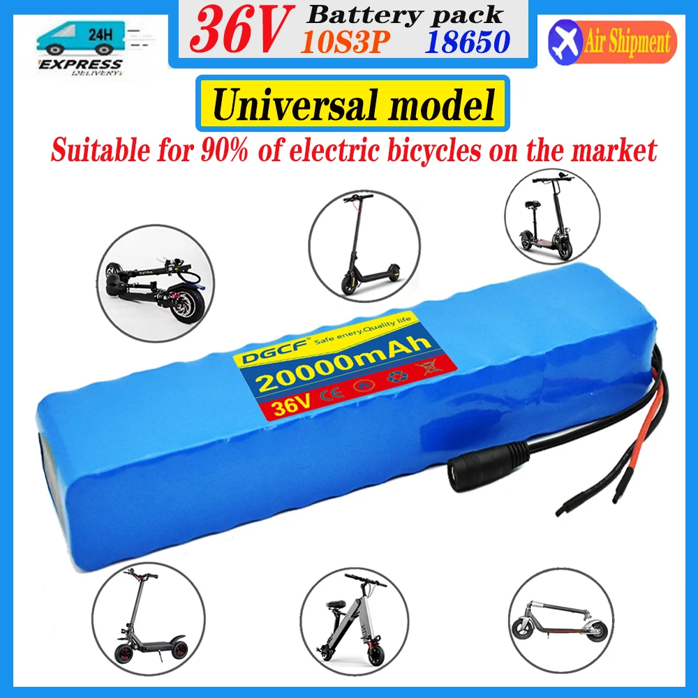 

2025 Upgrade 36V 20Ah 10S3P Electric Scooter Battery Pack 36v Battery Scooter 18650 Lithium M365 Electric Scooter +42V charger