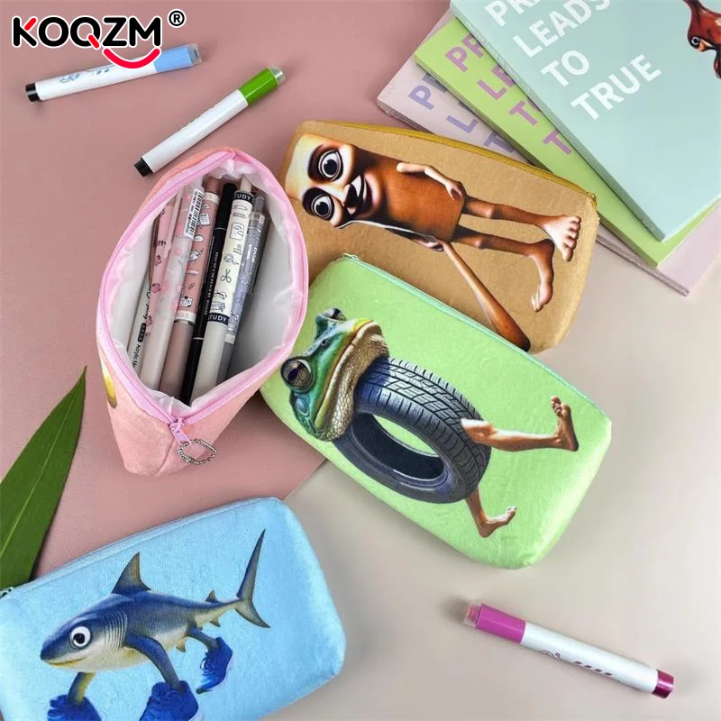 Funny Shanhaijing Stationery Storage Bag Wallet with Girly Keychain Pendants