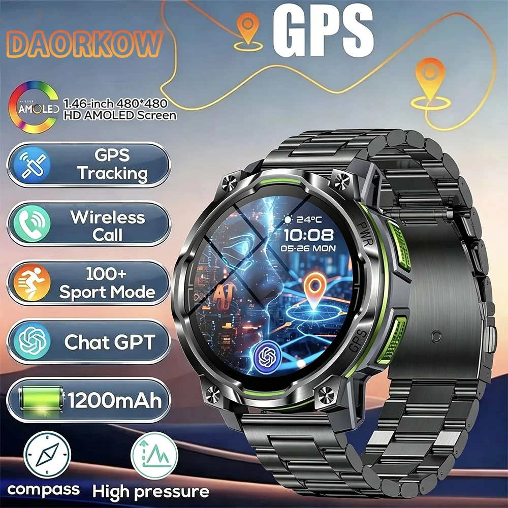 2026 New GPS Multi-Sport Smart Watch Bluetooth Call 150+ Modes - 6-Axis Gyro & Gomore Algorithm, 30M Waterproof For Daily Use