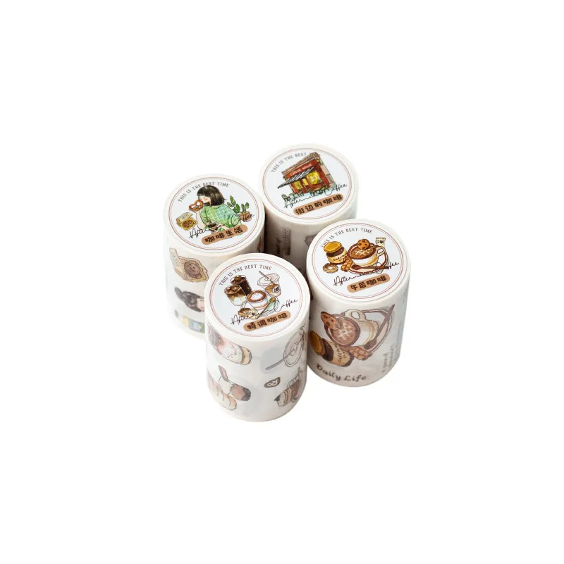 ملصق جمالي مطلي يدويًا ، قهوة وورق ذواقة ، شريط خاص لقص الزيت ، دفتر حسابات مستوحى من اللفافة الواحدة ، 60*2 متر