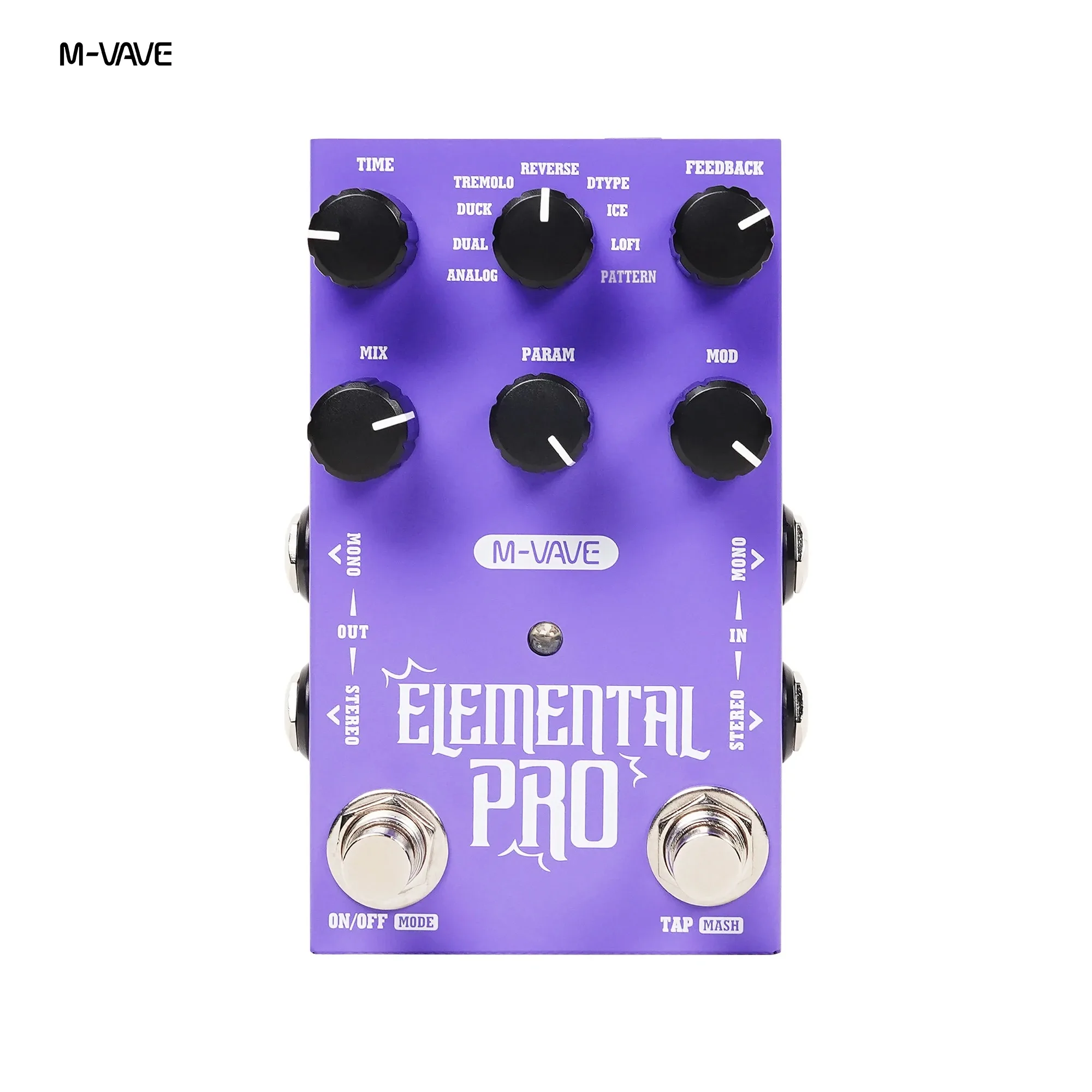 M-VAVE GALAXIA Reverb Digital Stereo Guitar Pedal 9 Delay 9 Reverb Sounds & ELEMENTAL PRO Delay Effect Pedal view 4