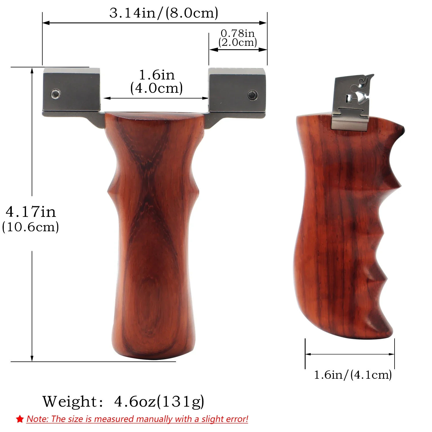 High Quality Dragon Tooth Slingshot Titanium Alloy + Wooden Handle Assembled Slingshot Outdoor Hunting Shooting
