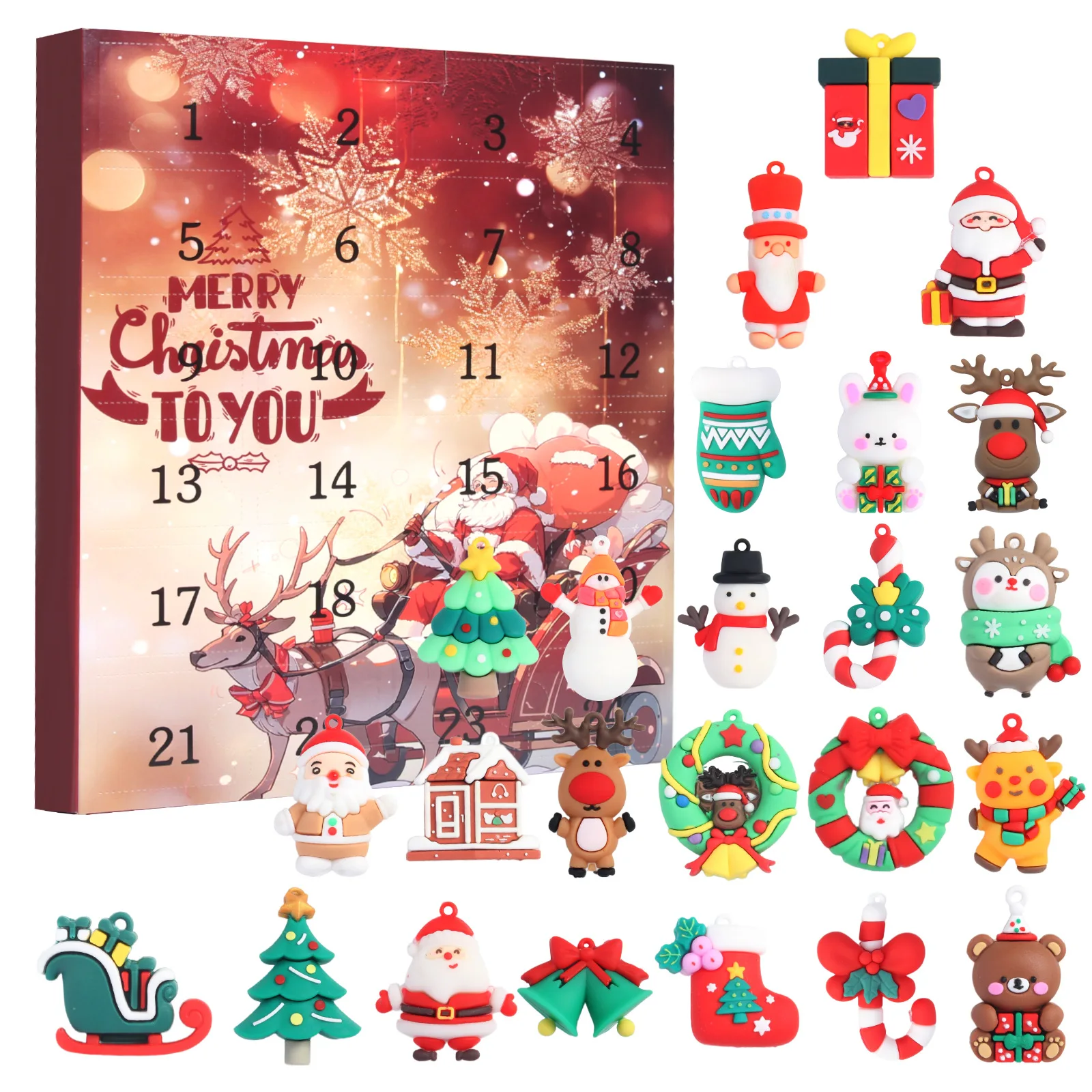 

2026 Christmas Blind Box 3D Figurines and Christmas Arrival Calendar Countdown Gifts for Christmas Tree Set Home Decration