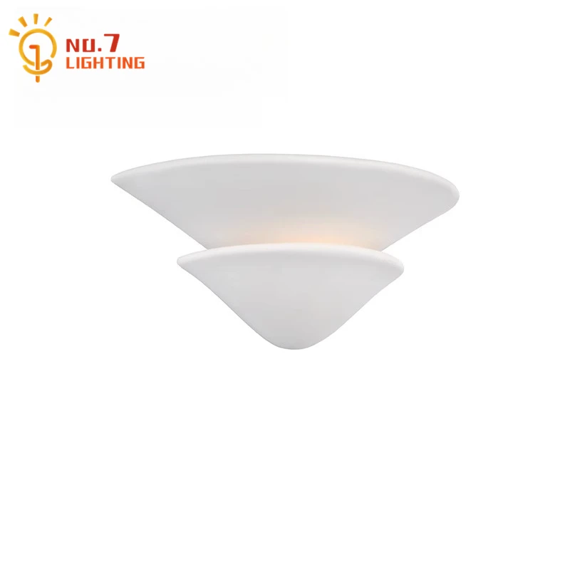 

French Design Cream Wind Gypsum Wall Lamp LED Semi-round Umbrella Art Decorative Wall Mounted Villa Living Room Bedroom Stairs