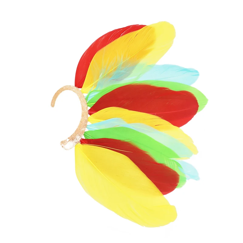 Feather Women Ear Cuff Bohemian Ethnic Exaggerated Statement Beach Party Clip Earrings Charms Indian Earrings Feminina