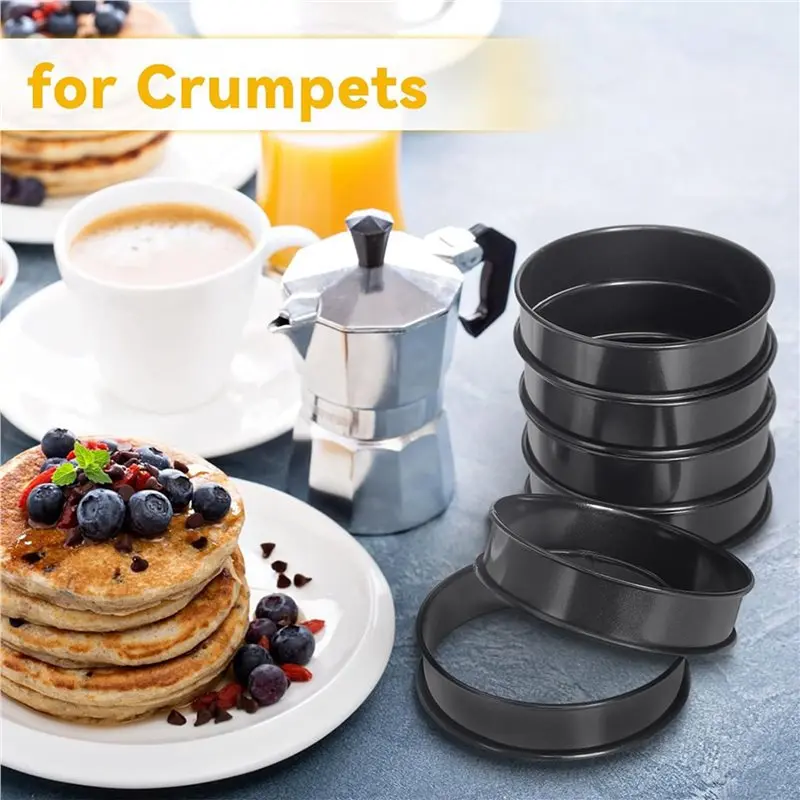 B97A-36Pcs Crumpet Rings, 4 Inch Double Rolled Stainless Steel Round Cake Tart Cookie Egg Burger Rings Mold