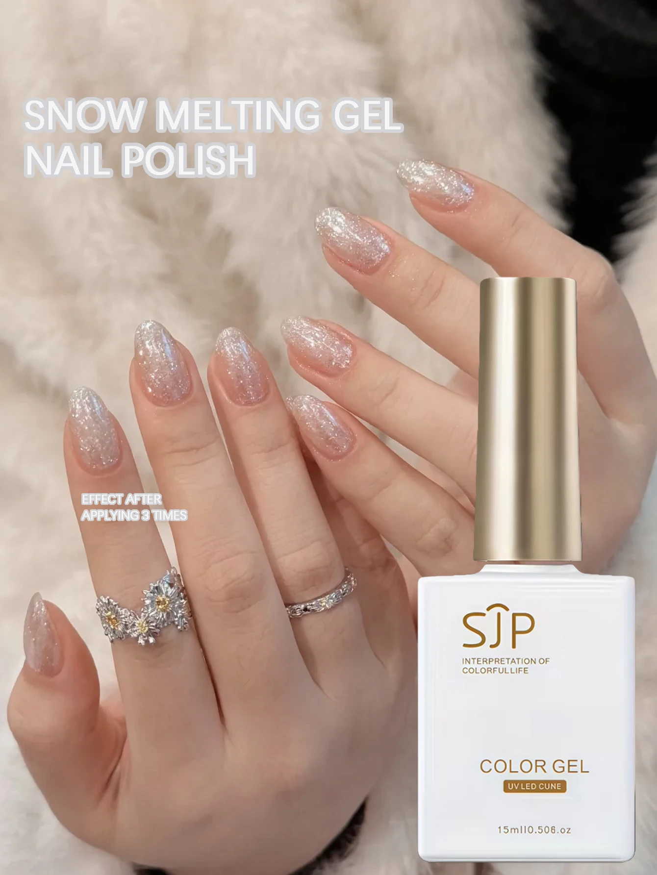 15 ml weißes Opalpulver Glitzer Schneeflocke Nagellack Gel UV Nail Art Gel DIY Nail Art Charm