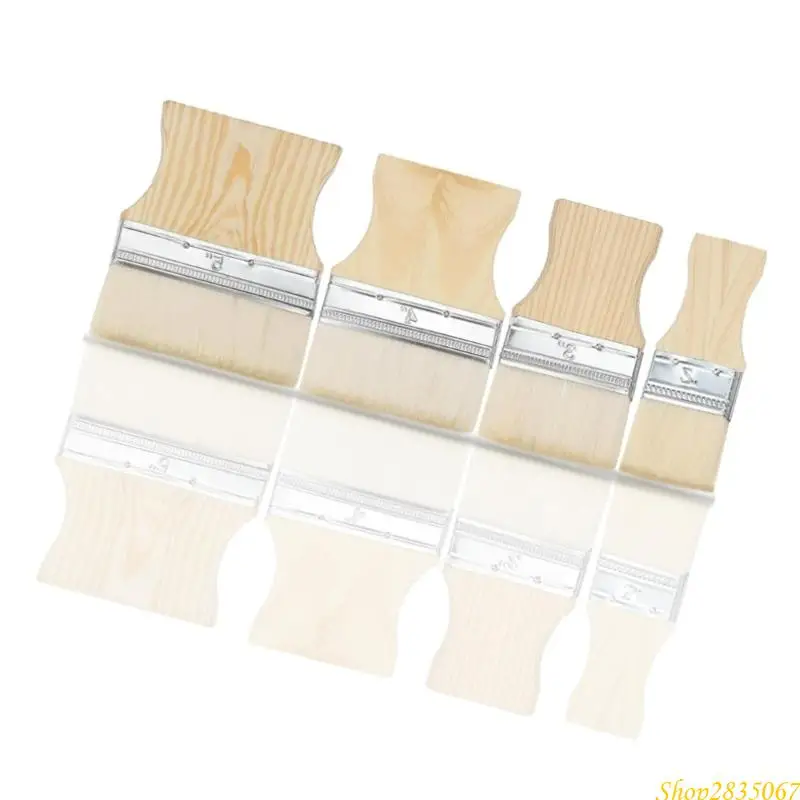 4Pcs Square Flat Painting Applicators Ergonomic Handle Painting Tool Flat Paddle Paint Brush Easy to Clean 831F