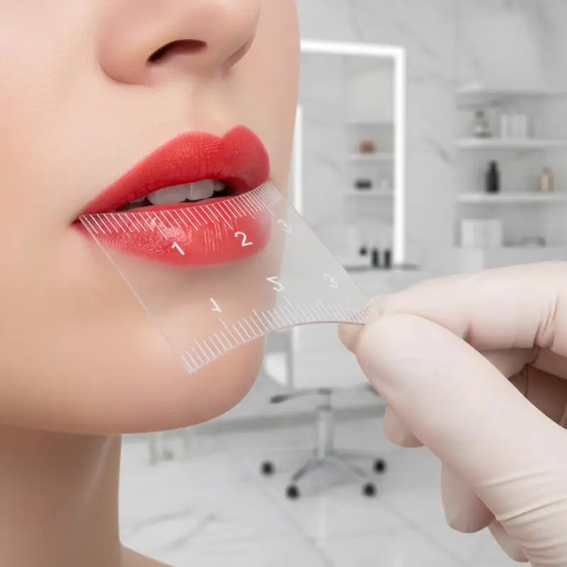 Lips Symmetrical Ruler Embroidered Makeup Painting Lip Model Soft Bendable Fitting Lip Line Ruler PVC Reusable One Bag 3 Pieces