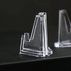 Transparente Acrílico Coin Display Stand, Mini Badge Stand, comemorativo arranjado, 10pcs 8 principais vendas palangana transparente - №7
