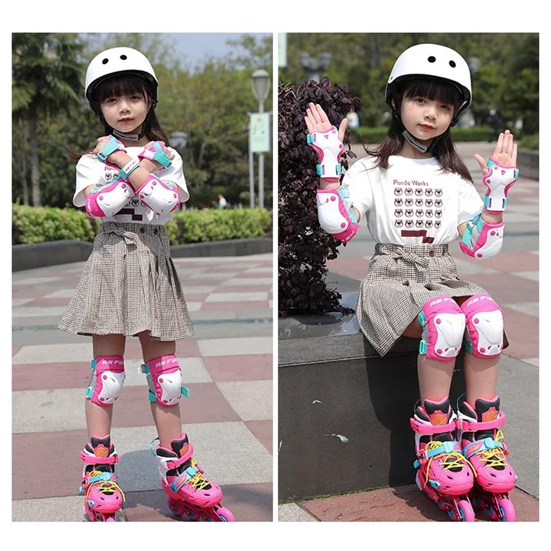 Children Roller Skating Protective Gear Kids Skateboarding Cycling Balance Car Elbows Knee Protector Wrist Pads Kids Helmet Set