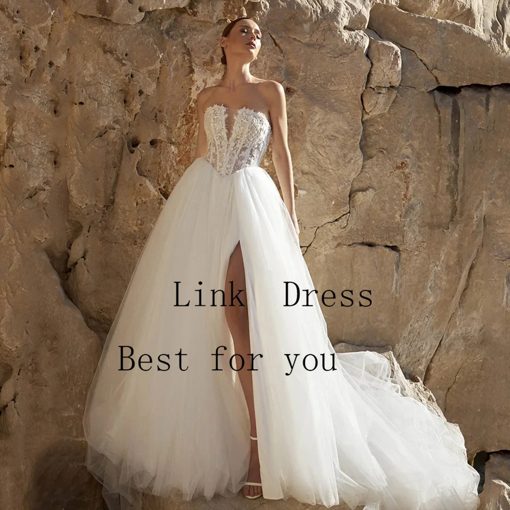 Side Slit Ivory Wedding Dresses for Ladies Empire Soft Tulle Bridal Gowns Exquisite Sleeveless Vestidos De Novia 2026 Summer