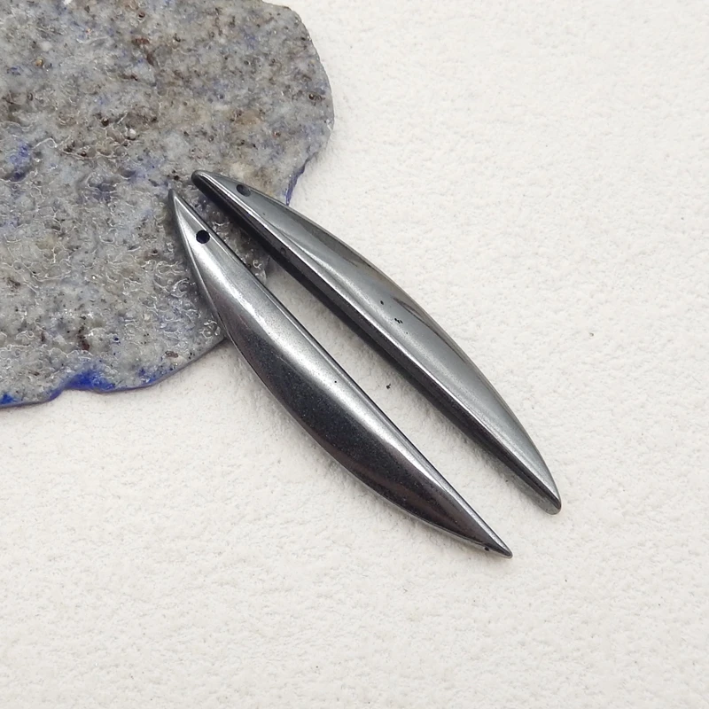 Natural Gemstone Hematite Beads for Jewelry Making Earrings Accessories 47x7x4mm 8g - view 4