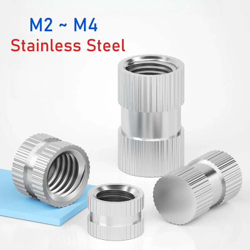 5/10/20pcs M2 M2.5 M3 M4 Stainless Steel Heat Insert Nut Knurled Hot Melt Molding Injection Embed Nut