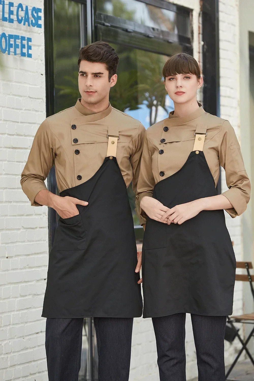 2024 New Chef Clothes Uniform Restaurant Kitchen Cooking Chef Coat Waiter Work Jackets Professional Uniform Overalls Outfit